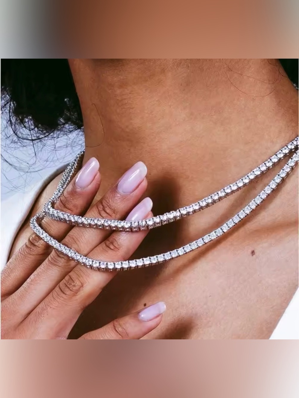 Classic Silver Crystal Tennis Necklace - Luxury Jewelry